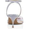 imageFSJ Women Pencil High Heel Spikes Studded Sandal Slip On DOrsay Evening Pump Ankle Strap Clear Ballroom Dance Shoe Size 415 USGlitter