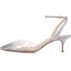 imageFSJ Women Pencil High Heel Spikes Studded Sandal Slip On DOrsay Evening Pump Ankle Strap Clear Ballroom Dance Shoe Size 415 USGlitter