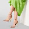 imageFSJ Women Pencil High Heel Spikes Studded Sandal Slip On DOrsay Evening Pump Ankle Strap Clear Ballroom Dance Shoe Size 415 USGold12cm