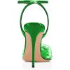imageFSJ Women Pencil High Heel Spikes Studded Sandal Slip On DOrsay Evening Pump Ankle Strap Clear Ballroom Dance Shoe Size 415 USGreen