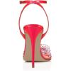 imageFSJ Women Pencil High Heel Spikes Studded Sandal Slip On DOrsay Evening Pump Ankle Strap Clear Ballroom Dance Shoe Size 415 USHot Pink