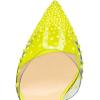 imageFSJ Women Pencil High Heel Spikes Studded Sandal Slip On DOrsay Evening Pump Ankle Strap Clear Ballroom Dance Shoe Size 415 USLime12cm