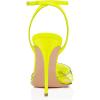 imageFSJ Women Pencil High Heel Spikes Studded Sandal Slip On DOrsay Evening Pump Ankle Strap Clear Ballroom Dance Shoe Size 415 USLime12cm