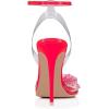 imageFSJ Women Pencil High Heel Spikes Studded Sandal Slip On DOrsay Evening Pump Ankle Strap Clear Ballroom Dance Shoe Size 415 USPink