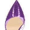 imageFSJ Women Pencil High Heel Spikes Studded Sandal Slip On DOrsay Evening Pump Ankle Strap Clear Ballroom Dance Shoe Size 415 USPurple