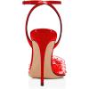 imageFSJ Women Pencil High Heel Spikes Studded Sandal Slip On DOrsay Evening Pump Ankle Strap Clear Ballroom Dance Shoe Size 415 USRed