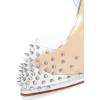 imageFSJ Women Pencil High Heel Spikes Studded Sandal Slip On DOrsay Evening Pump Ankle Strap Clear Ballroom Dance Shoe Size 415 USSilver