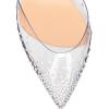 imageFSJ Women Pencil High Heel Spikes Studded Sandal Slip On DOrsay Evening Pump Ankle Strap Clear Ballroom Dance Shoe Size 415 USWhite 2