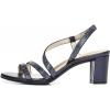 imageFSJ Women Rhinestone Embellished Strappy Heeled Sandal Open Toe Low Block Heels Comfortable Bridal Dress Wedding Shoes Size 415 USNavy Blue