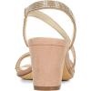 imageFSJ Women Rhinestone Embellished Strappy Heeled Sandal Open Toe Low Block Heels Comfortable Bridal Dress Wedding Shoes Size 415 USNude