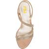 imageFSJ Women Rhinestone Embellished Strappy Heeled Sandal Open Toe Low Block Heels Comfortable Bridal Dress Wedding Shoes Size 415 USNude