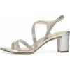 imageFSJ Women Rhinestone Embellished Strappy Heeled Sandal Open Toe Low Block Heels Comfortable Bridal Dress Wedding Shoes Size 415 USSilver