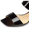 imageFSJ Women Rhinestones Studded High Heels Mules Slip On Double Strap Open Toe Sandal Evening Shoe Size 415 USBlack