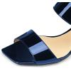 imageFSJ Women Rhinestones Studded High Heels Mules Slip On Double Strap Open Toe Sandal Evening Shoe Size 415 USNavy Blue