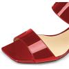 imageFSJ Women Rhinestones Studded High Heels Mules Slip On Double Strap Open Toe Sandal Evening Shoe Size 415 USRed