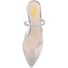 imageFSJ Women Sexy Clear Pointed Toe Crystal Slingback Wedding Chunky Low Heel Slip On Fashion Rhinestone Strap Sandals Dress Party Office Shoes Size 415 USSilver