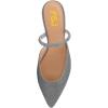imageFSJ Women Sexy Clear Pointed Toe Crystal Slingback Wedding Chunky Low Heel Slip On Fashion Rhinestone Strap Sandals Dress Party Office Shoes Size 415 USGrey