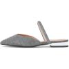 imageFSJ Women Sexy Clear Pointed Toe Crystal Slingback Wedding Chunky Low Heel Slip On Fashion Rhinestone Strap Sandals Dress Party Office Shoes Size 415 USGrey