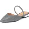 imageFSJ Women Sexy Clear Pointed Toe Crystal Slingback Wedding Chunky Low Heel Slip On Fashion Rhinestone Strap Sandals Dress Party Office Shoes Size 415 USGrey