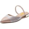 imageFSJ Women Sexy Clear Pointed Toe Crystal Slingback Wedding Chunky Low Heel Slip On Fashion Rhinestone Strap Sandals Dress Party Office Shoes Size 415 USLight Orange