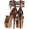 imageFSJ Women Sexy Studded Rivets Glossy Peep Toe Platform Sandals Stiletto Ultra High Heel Ankle Strap Party Prom Evening Dress Ladies Shoes Size 415 USBrown