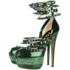 imageFSJ Women Sexy Studded Rivets Glossy Peep Toe Platform Sandals Stiletto Ultra High Heel Ankle Strap Party Prom Evening Dress Ladies Shoes Size 415 USGreen