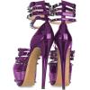 imageFSJ Women Sexy Studded Rivets Glossy Peep Toe Platform Sandals Stiletto Ultra High Heel Ankle Strap Party Prom Evening Dress Ladies Shoes Size 415 USPurple