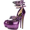 imageFSJ Women Sexy Studded Rivets Glossy Peep Toe Platform Sandals Stiletto Ultra High Heel Ankle Strap Party Prom Evening Dress Ladies Shoes Size 415 USPurple