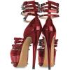 imageFSJ Women Sexy Studded Rivets Glossy Peep Toe Platform Sandals Stiletto Ultra High Heel Ankle Strap Party Prom Evening Dress Ladies Shoes Size 415 USRed