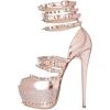 imageFSJ Women Sexy Studded Rivets Glossy Peep Toe Platform Sandals Stiletto Ultra High Heel Ankle Strap Party Prom Evening Dress Ladies Shoes Size 415 USRose Gold