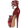 imageFSJ Women Sexy Studded Rivets Glossy Peep Toe Platform Sandals Stiletto Ultra High Heel Ankle Strap Party Prom Evening Dress Ladies Shoes Size 415 USRed