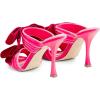 imageFSJ Women Sexy Two Bows Open Toe Mules Stiletto High Heel Slip On Party Evening Prom Dress Slides SandalsPink Velvet