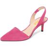 imageFSJ Women Fashion Low Kitten Heels Pumps Pointed Toe Slingback Sandals Comfy Wedding Party Sexy Dress Shoes Size 415 USHot Pink