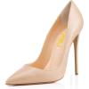 imageFSJ Women Formal Pointed Toe Pumps High Heel Sexy Stilettos Slip On Office Cute Evening Dress Shoes Size 415 USBeige Leather
