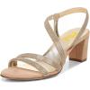 imageFSJ Women Rhinestone Embellished Strappy Heeled Sandal Open Toe Low Block Heels Comfortable Bridal Dress Wedding Shoes Size 415 USNude