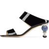 imageFSJ Women Rhinestones Studded High Heels Mules Slip On Double Strap Open Toe Sandal Evening Shoe Size 415 USBlack