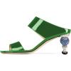 imageFSJ Women Rhinestones Studded High Heels Mules Slip On Double Strap Open Toe Sandal Evening Shoe Size 415 USGreen