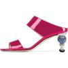 imageFSJ Women Rhinestones Studded High Heels Mules Slip On Double Strap Open Toe Sandal Evening Shoe Size 415 USHot Pink