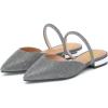 imageFSJ Women Sexy Clear Pointed Toe Crystal Slingback Wedding Chunky Low Heel Slip On Fashion Rhinestone Strap Sandals Dress Party Office Shoes Size 415 USGrey