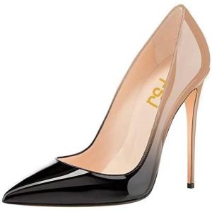 imageFSJ Women Formal Pointed Toe Pumps High Heel Sexy Stilettos Slip On Office Cute Evening Dress Shoes Size 415 USBlacknude