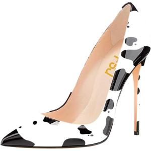imageFSJ Women Formal Pointed Toe Pumps High Heel Sexy Stilettos Slip On Office Cute Evening Dress Shoes Size 415 USCow