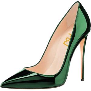 imageFSJ Women Formal Pointed Toe Pumps High Heel Sexy Stilettos Slip On Office Cute Evening Dress Shoes Size 415 USGreenmirror