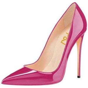 imageFSJ Women Formal Pointed Toe Pumps High Heel Sexy Stilettos Slip On Office Cute Evening Dress Shoes Size 415 USHot Pink