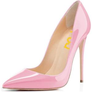 imageFSJ Women Formal Pointed Toe Pumps High Heel Sexy Stilettos Slip On Office Cute Evening Dress Shoes Size 415 USPink