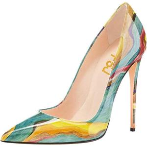 imageFSJ Women Formal Pointed Toe Pumps High Heel Sexy Stilettos Slip On Office Cute Evening Dress Shoes Size 415 USQuicksand