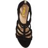 imageFSJ Women Chunky Mid High Heel Sandals Open Toe TStrap Pumps Cutout Dress Party Prom Office Strappy Shoes Elastic Back Zipper Size 415 USBlack