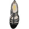 imageFSJ Women Chunky Mid High Heel Sandals Open Toe TStrap Pumps Cutout Dress Party Prom Office Strappy Shoes Elastic Back Zipper Size 415 USBlack Matte Leather