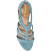 imageFSJ Women Chunky Mid High Heel Sandals Open Toe TStrap Pumps Cutout Dress Party Prom Office Strappy Shoes Elastic Back Zipper Size 415 USBlue