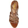 imageFSJ Women Chunky Mid High Heel Sandals Open Toe TStrap Pumps Cutout Dress Party Prom Office Strappy Shoes Elastic Back Zipper Size 415 USBrown Studded