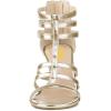 imageFSJ Women Chunky Mid High Heel Sandals Open Toe TStrap Pumps Cutout Dress Party Prom Office Strappy Shoes Elastic Back Zipper Size 415 USChampagne